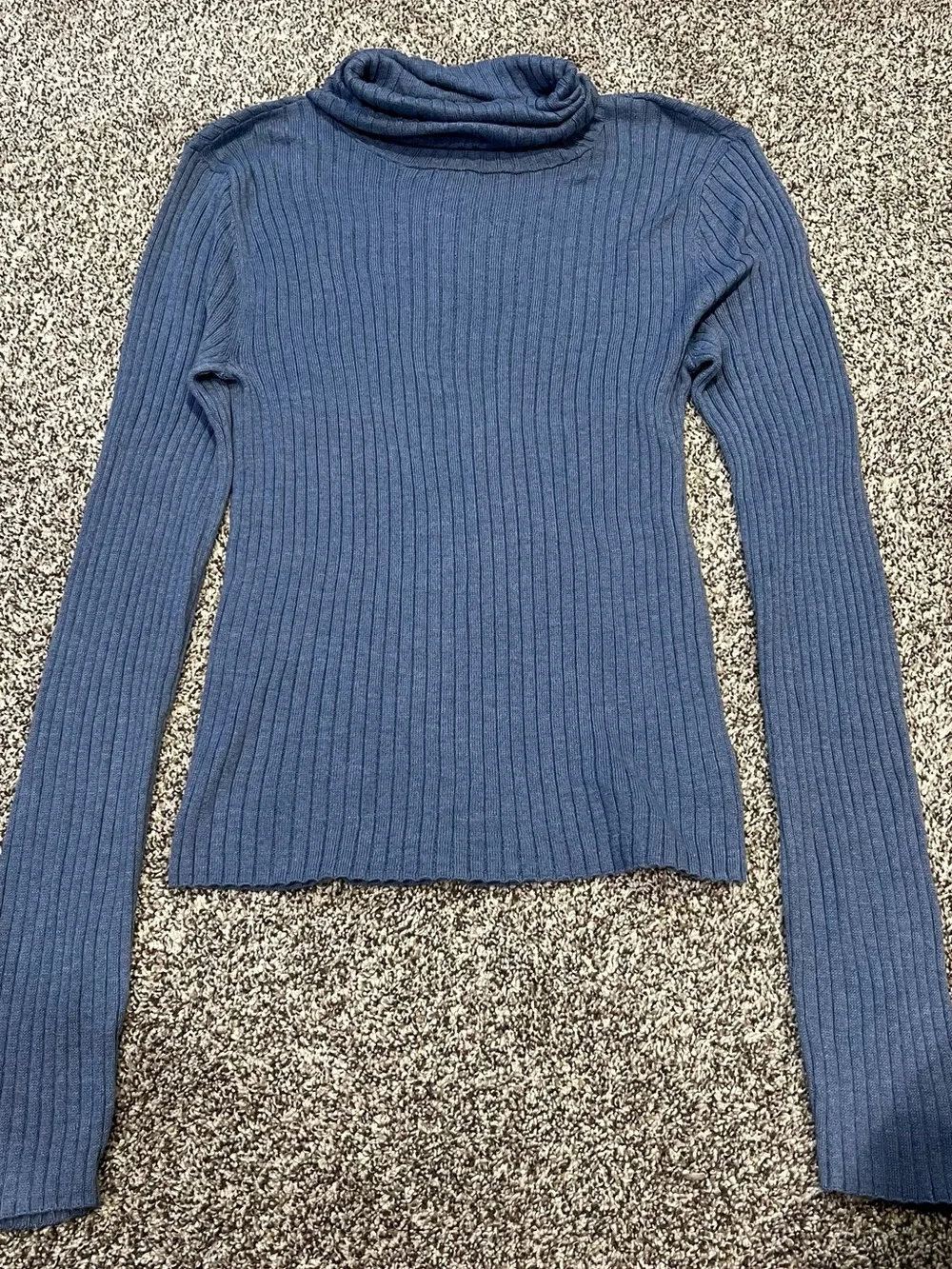 American Eagle Outfitters Ribbed Turtleneck Sweater - Blue
